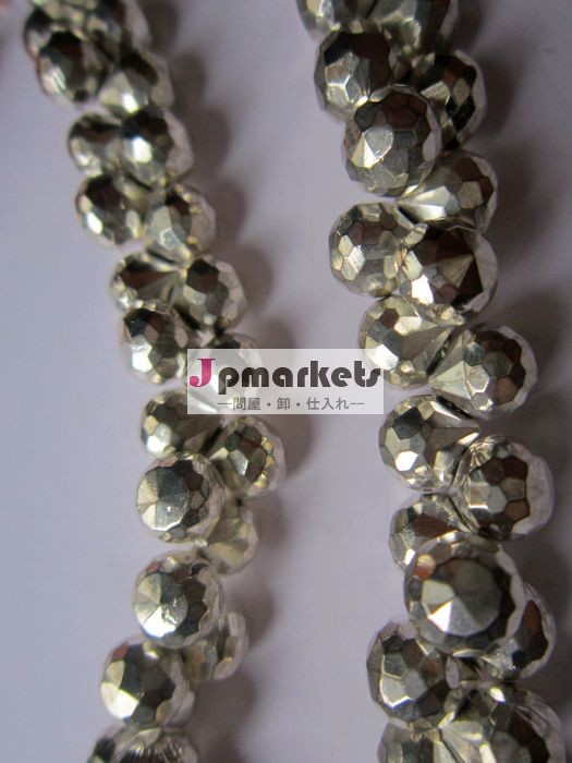 6mm-7mm Silver pyrite Faceted Onion beads gemstone 8inch問屋・仕入れ・卸・卸売り