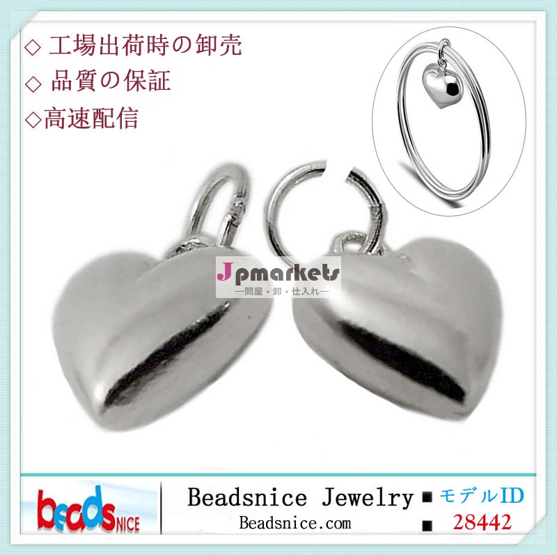 Beadsnice ID28442卸売ジュエリー所見925スターリングシルバーハートチャーム問屋・仕入れ・卸・卸売り