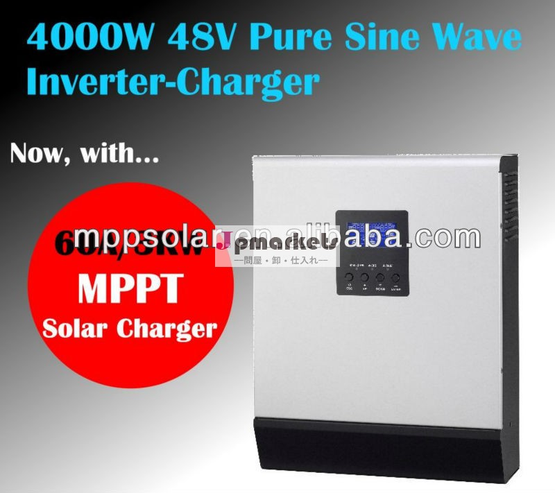 グリッドソーラーインバータオフ4000w48v220v純粋な正弦波インバーターmppt付きソーラーチャージャー充電器問屋・仕入れ・卸・卸売り