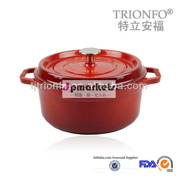 熱い販売の赤いエナメルキャセロール鍋trionfoアンティーク鋳鉄の鍋問屋・仕入れ・卸・卸売り