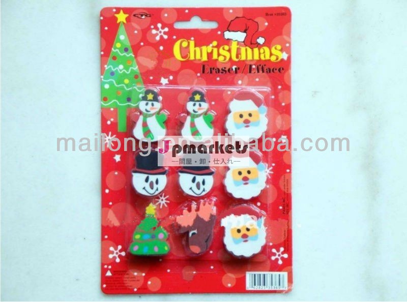 販促ノベルティグッズfuunyかわいいクリスマスの形の消しゴムの贈り物子供のためのクリスマスフェスティバルのための問屋・仕入れ・卸・卸売り