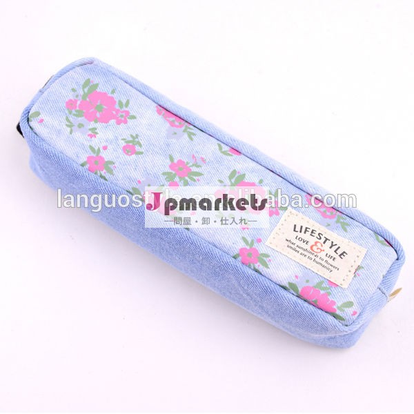 震えながらlanguoジーンズスタイルの鉛筆の袋の花/ペンケースbag/卸売のためのモデル: lghn- 2559問屋・仕入れ・卸・卸売り