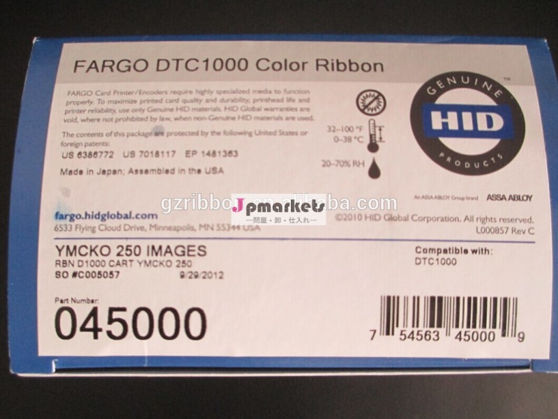 ファーゴymckoカラーリボンカートリッジw45000/クリーニングローラーのためのプリンタ- dtc1000250画像idカードプリンタのリボン問屋・仕入れ・卸・卸売り