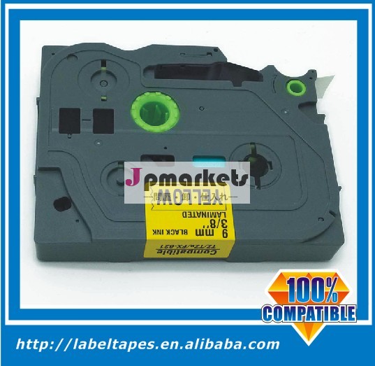 テープの交換のための互換性のあるラベルtz621brotherp- タッチpt1000- x8メートル広い9mm長さ( 黒、 黄色)問屋・仕入れ・卸・卸売り