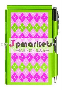 スタイリッシュ金属ボールペン付きノートブックカバーのポケット問屋・仕入れ・卸・卸売り