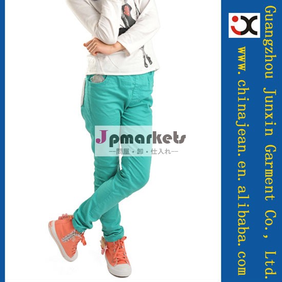新しいデザイナーの女の子のジーンズ色2014年長いキッズデニム綿デニム100％キッドデニム( jxk31835)問屋・仕入れ・卸・卸売り