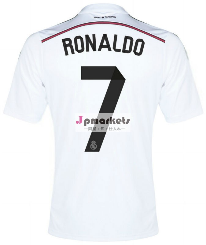 レアルマドリード#7ronaldoピンクのtシャツを受け入れるペイパルオリジナル白のサッカージャージタイ品質2015レアルマドリードのサッカーシャツ問屋・仕入れ・卸・卸売り