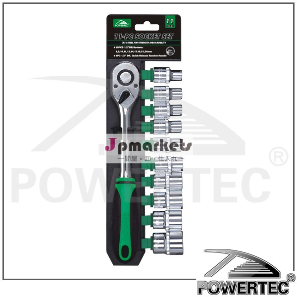 Powertec11個1/2" dr。 調節可能なラチェットソケットレンチセット問屋・仕入れ・卸・卸売り