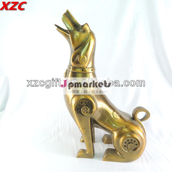 ポリレジン黄金の犬の置物、 の犬の像、 中国風の家の装飾問屋・仕入れ・卸・卸売り