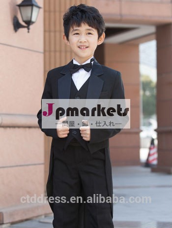 黒飲み込む- 鳩尾スマート男の子のスーツのためのカスタムメイドホスト・結婚式の発売問屋・仕入れ・卸・卸売り