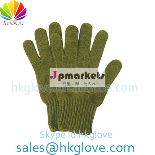 緑機械を利用して文字列ニット手袋hka1003綿の手袋問屋・仕入れ・卸・卸売り