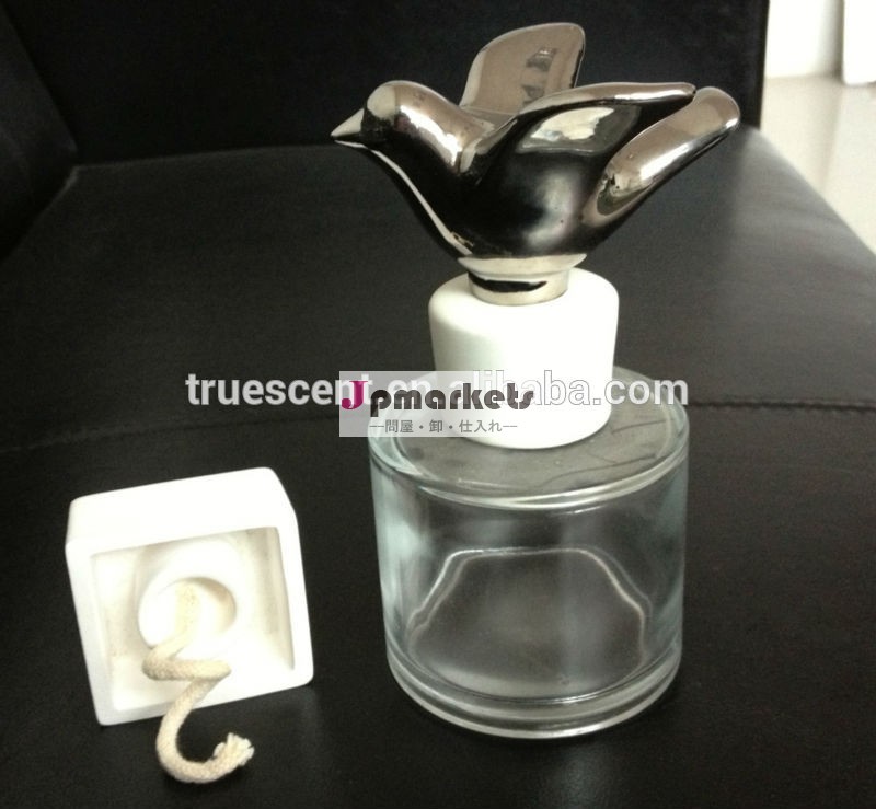 ガラスの香水瓶100ml電気めっき付セラミック鳥/ts-cs11セラミックキャップ Ts-cs11問屋・仕入れ・卸・卸売り