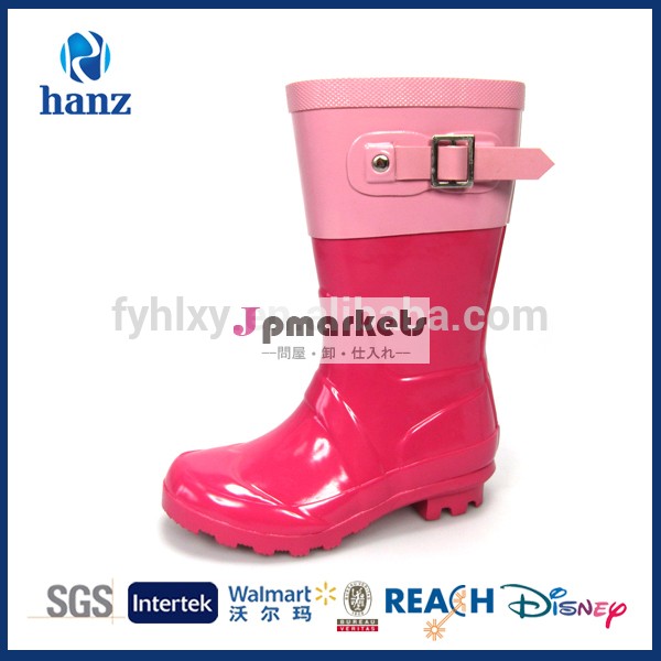 新しいスタイルの光沢のある女の子のゴム靴かわいいピンクの子供のレインブーツ問屋・仕入れ・卸・卸売り