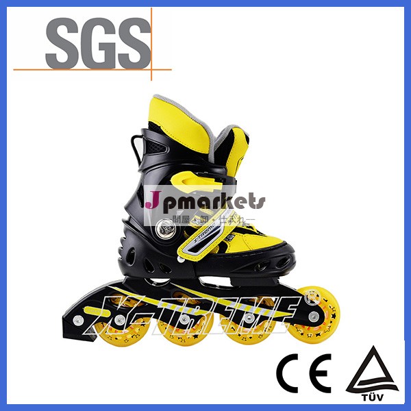調節可能な製造64mm*24mmインラインスケートホイールインラインスケートローラースケート黄色と黒問屋・仕入れ・卸・卸売り
