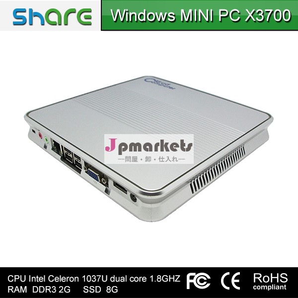 費用- 効果的なx3700窓ミニpc、 デュアルコアインテルceleron1037u1.8ghz、 2gラム、 8gssd問屋・仕入れ・卸・卸売り