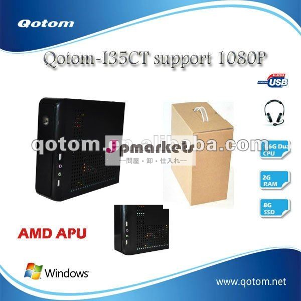 1080p、DVI、HDMI、VGAの、オフィスの卓上コンピュータ支えられる、wifi samllの小型PC、2G RAM、8G SSD、低価格6つのUSBの港。問屋・仕入れ・卸・卸売り