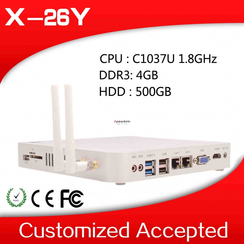 デュアルlan1037uミニコンピュータデスクトップコンピュータデュアルlanポートc1037u1.8ghz4gラム4*usb500グラムhddビデオ解像度: 1920*1080問屋・仕入れ・卸・卸売り