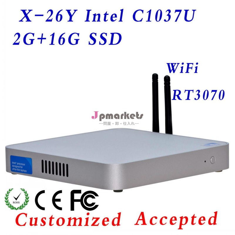 ネットトップpcミニpcpcinctelxcyx26yc1037u1.8ghz2gラム16グラムssd6*usbビデオ解像度: 1920*1080問屋・仕入れ・卸・卸売り