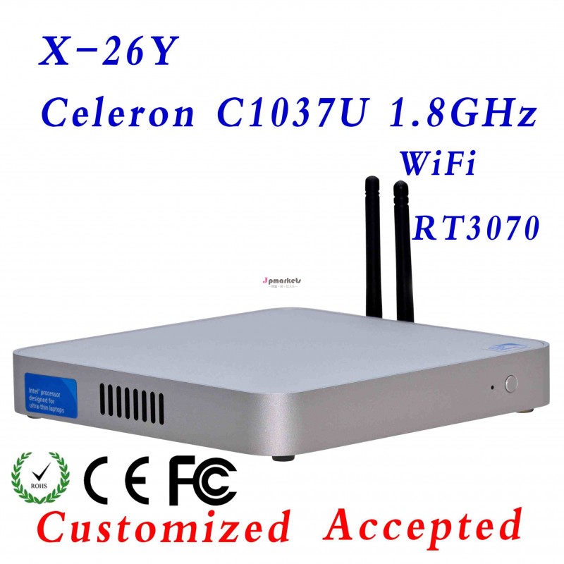 ファンレスpcx86マイクロpcの小型コンピュータhtpcxbmcをraidサポートとdosalluminumhm77c1037uインテルceleron問屋・仕入れ・卸・卸売り