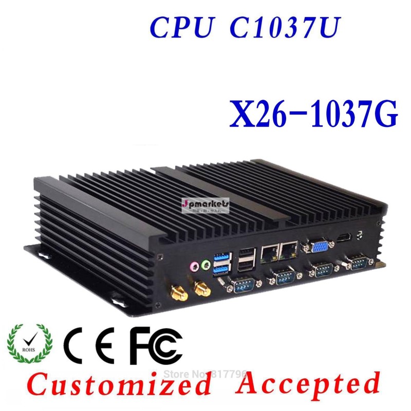 ミニpcファンレスコンピュータ付きサーバusb3.0c1037uceleronデュアルギガビットlan4rs232hdmiの自動ブートc1037u1.8インテルceleronghzの問屋・仕入れ・卸・卸売り