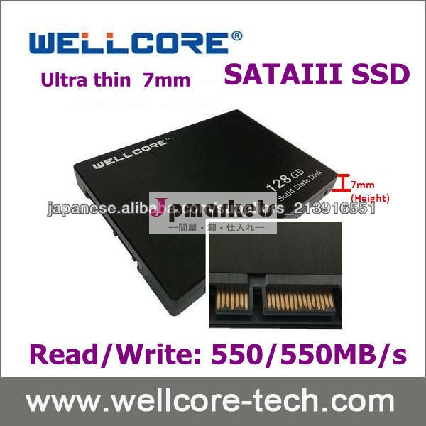 Wellcore超薄型7ミリメートル2.5 "SATAIII MLC128ギガバイトssd hdd問屋・仕入れ・卸・卸売り