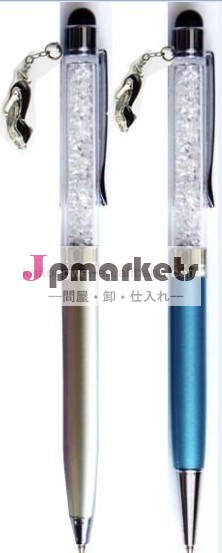 2014年ギフトクリスタル付きスタイラスペンklwクリスタルベルベット製のポーチ問屋・仕入れ・卸・卸売り