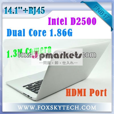 中国製Ultrabook 14.1 " Intel原子D2550は中心4GB DDR3のRAM 500GB HDDの二倍になる問屋・仕入れ・卸・卸売り