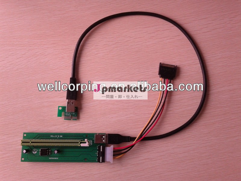 Pci-eexpress1xコネクタに1x/4x/8x/16xライザーusbカード付き3.0ケーブルエクステンダーモレックスパワー良い価格で問屋・仕入れ・卸・卸売り
