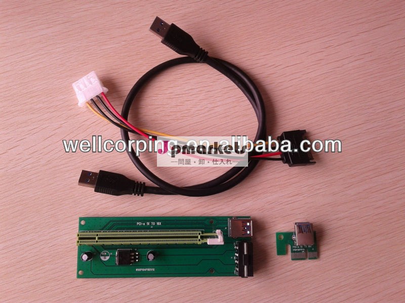Pci-eexpress1xコネクタに1x/4x/8x/16xライザーusbカード付き3.0ケーブルエクステンダーモレックスパワー問屋・仕入れ・卸・卸売り