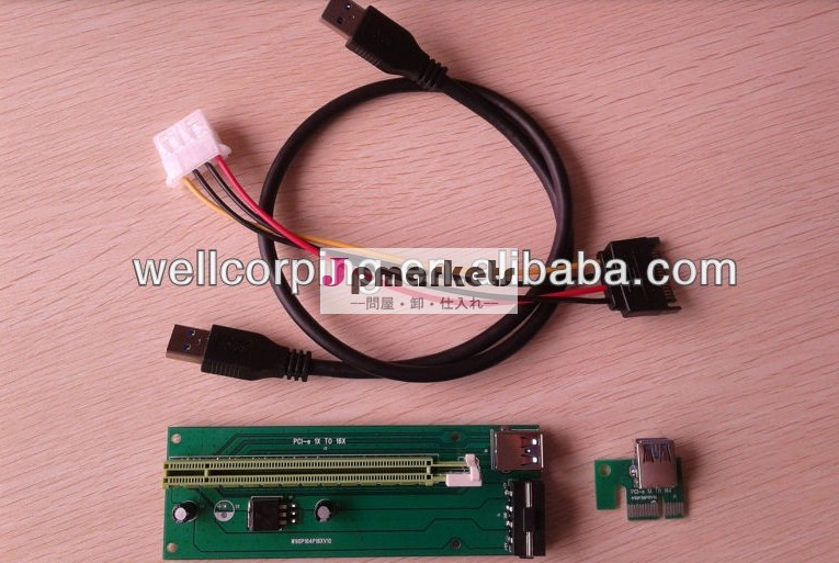 Pci-eexpress1xコネクタに1x/4x/8x/16xライザーusbカード付き3.0ケーブルエクステンダーのための電力bitcoinモレックス問屋・仕入れ・卸・卸売り