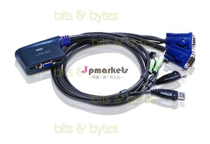 Atencs-62u2- 2xusbポートkvmスイッチ、 1xvga、 スピーカー用プラグ- 1xjack0.9メートルのケーブルが含まれてい問屋・仕入れ・卸・卸売り