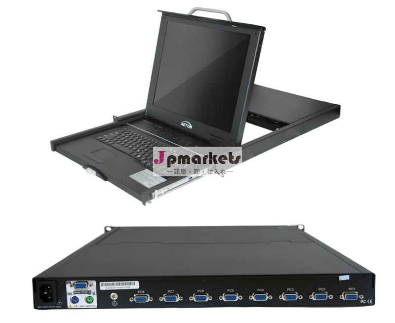 1u17" を使用してコンソールラックマウントlcd8ポートusbkvm( ac電源)問屋・仕入れ・卸・卸売り