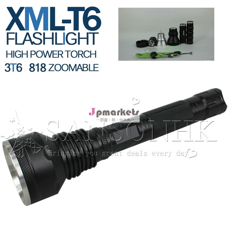 クリー語xpehighpower3t6- 818とケーシングアルミ合金携帯充電機能ズーム充電式懐中電灯問屋・仕入れ・卸・卸売り