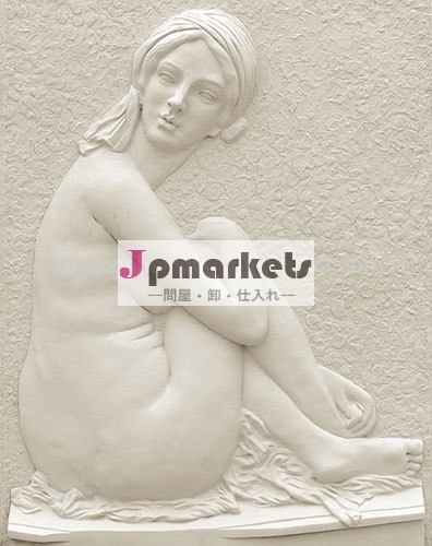 ヌード女性の白い石の装飾的な壁のレリーフ問屋・仕入れ・卸・卸売り