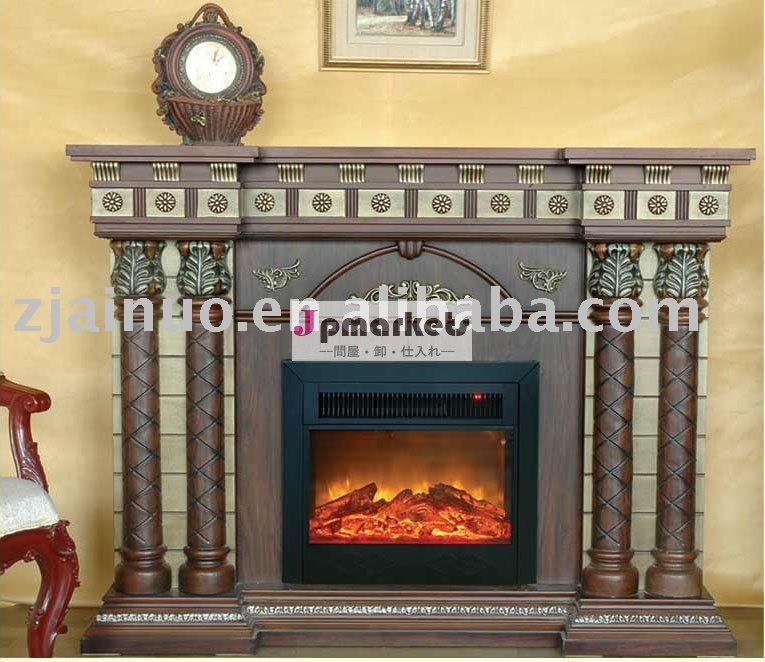 直接メーカーアンティークヨーロピアンスタイルの装飾的な電気を供給する木の暖炉のマントルピースの暖炉/スペースヒーター問屋・仕入れ・卸・卸売り