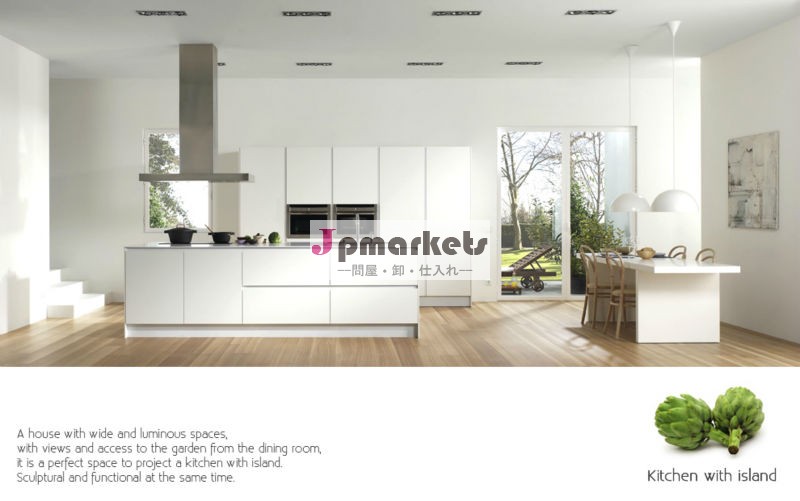 新しい近代的な2015マットホワイトラッカーキッチンアイランド付きデザインと最新の無料問屋・仕入れ・卸・卸売り