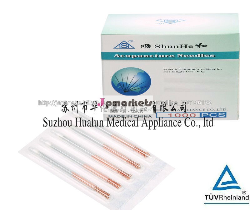Sterile copper handle acupuncture needles with 5pcs for one tube問屋・仕入れ・卸・卸売り