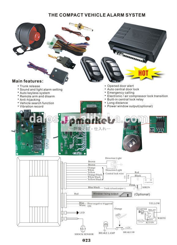 Plcベストセラーの車のアラーム車の警報システムl3000315mhz/433.92mhzの問屋・仕入れ・卸・卸売り