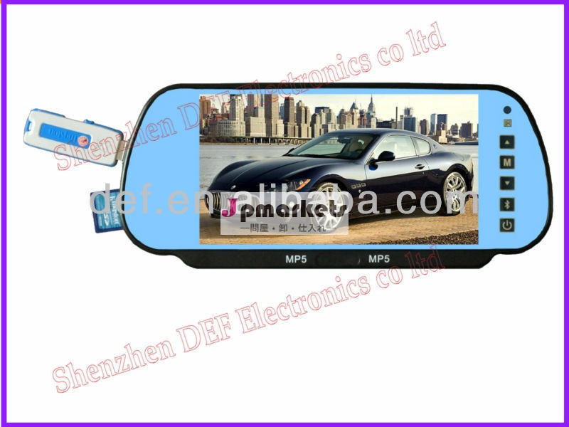 7「 車バックミラーモニターブルートゥースデジタルusbと車のミラー/sdサポート駐車センサー・カメラtft液晶パネル問屋・仕入れ・卸・卸売り