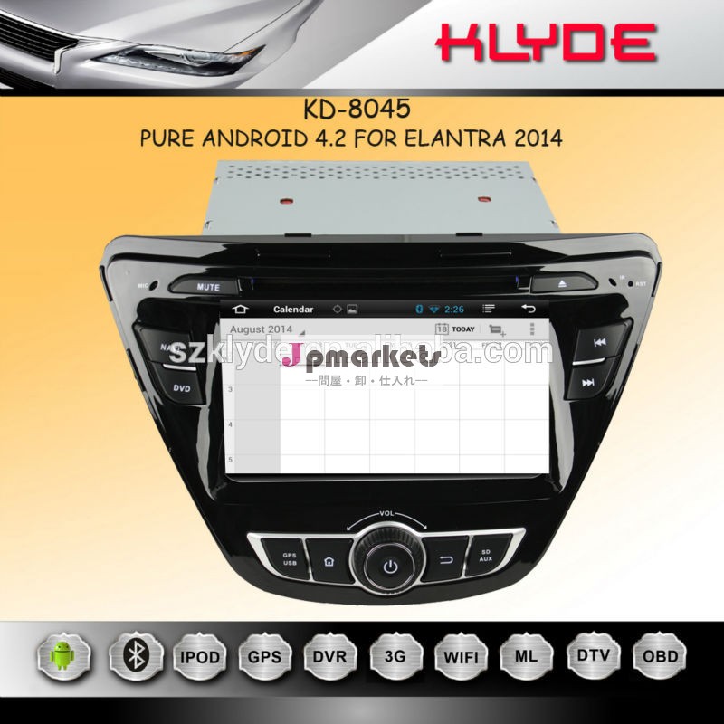 Android 4.2.2 WIFI DISPLAY/DVR/OBD Support elantra car audio問屋・仕入れ・卸・卸売り