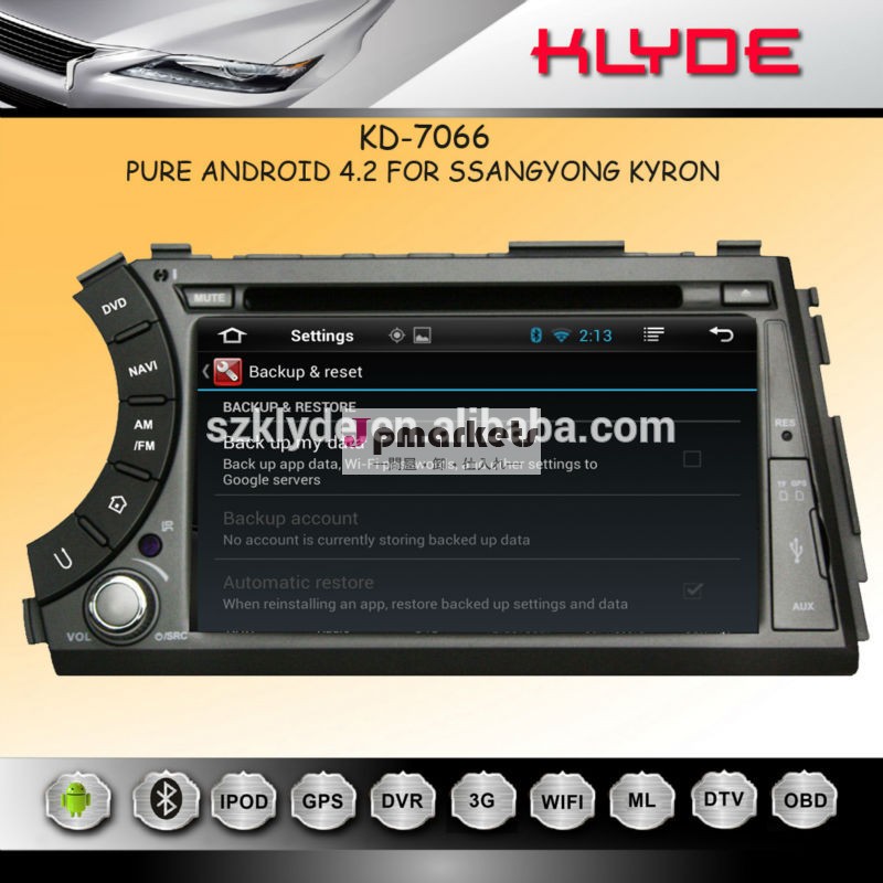 4.2. 2a9チップセットを搭載アンドロイドデュアル- コアプロセッサactyon車のオートオーディオdvdナビゲーションシステム問屋・仕入れ・卸・卸売り