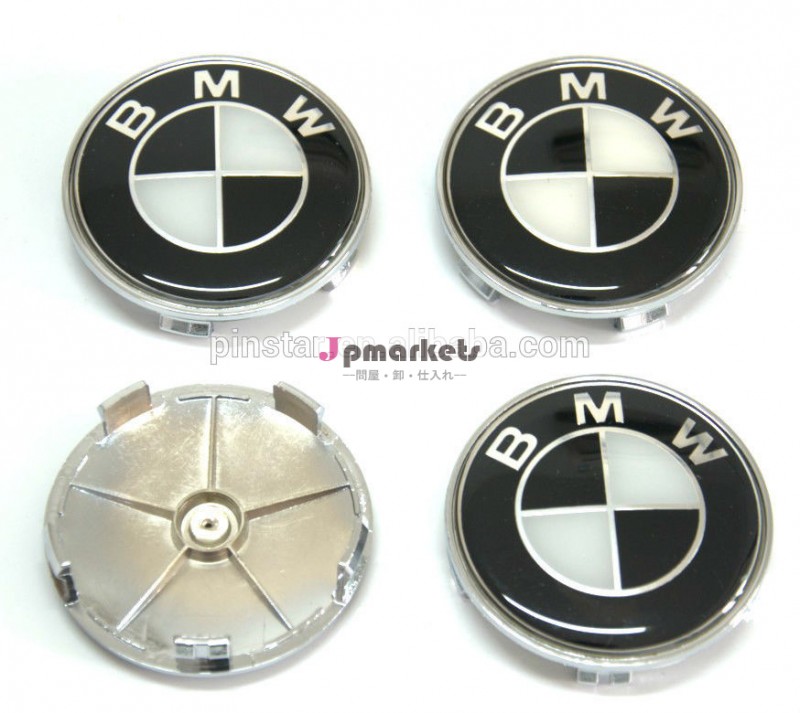 4個bmw用ホイールセンターハブキャップエンブレムバッジ黒/whiteカーボン問屋・仕入れ・卸・卸売り