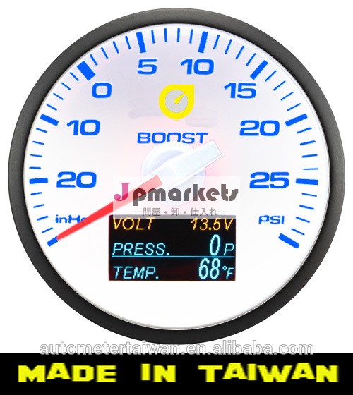 60mm4イン1白色/blueledアナログ・デジタルゲージを高める-/ボルト/o。 プレス/o。 tempwセンサー問屋・仕入れ・卸・卸売り