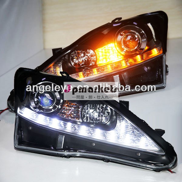 Ledヘッドライトレクサスis2502006- 2010年黒筐体led白と黄色の色問屋・仕入れ・卸・卸売り