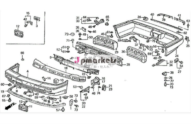 ホンダ用顔71101-sd4-670zzフロントバンパーカバー問屋・仕入れ・卸・卸売り