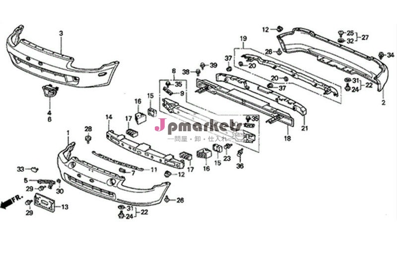 ホンダ用顔04715-sr2-405zzリアバンパーカバー問屋・仕入れ・卸・卸売り