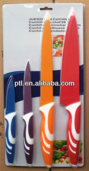 4個ノンスティックナイフセットkn3044aカラーブレード問屋・仕入れ・卸・卸売り