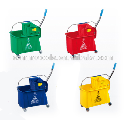 20l/24リットルプレスダウンクリーニングモップ絞り器バケット台車問屋・仕入れ・卸・卸売り