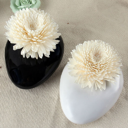 Decoractive不ブラック& ホワイトフラットセラミックボトルセットソラディフューザflowerts- fd50問屋・仕入れ・卸・卸売り