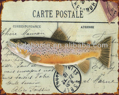 の魚のデザイン2013新しい安価なヴィンテージ装飾的な金属壁記号問屋・仕入れ・卸・卸売り